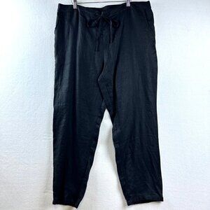 IXIMO Womens Black Pants Size XXL Linen Barrel Tapered Lagenlook Boho Baggy